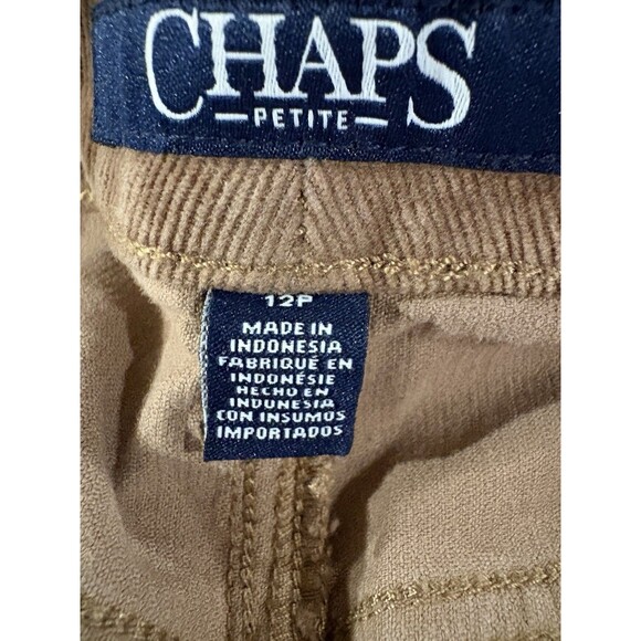 Chaps womens Corduroy Madden Straight Jeans Pants sz 12P Petite Brown 27" inseam - Picture 3 of 4